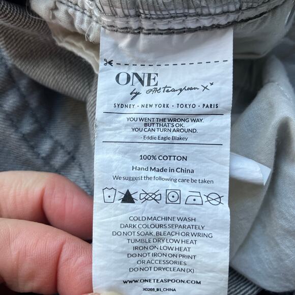 One x One Teaspoon Jeans Sz 27 Gray Distressed Awesome Baggies Tapered Mid Rise - Picture 11 of 14